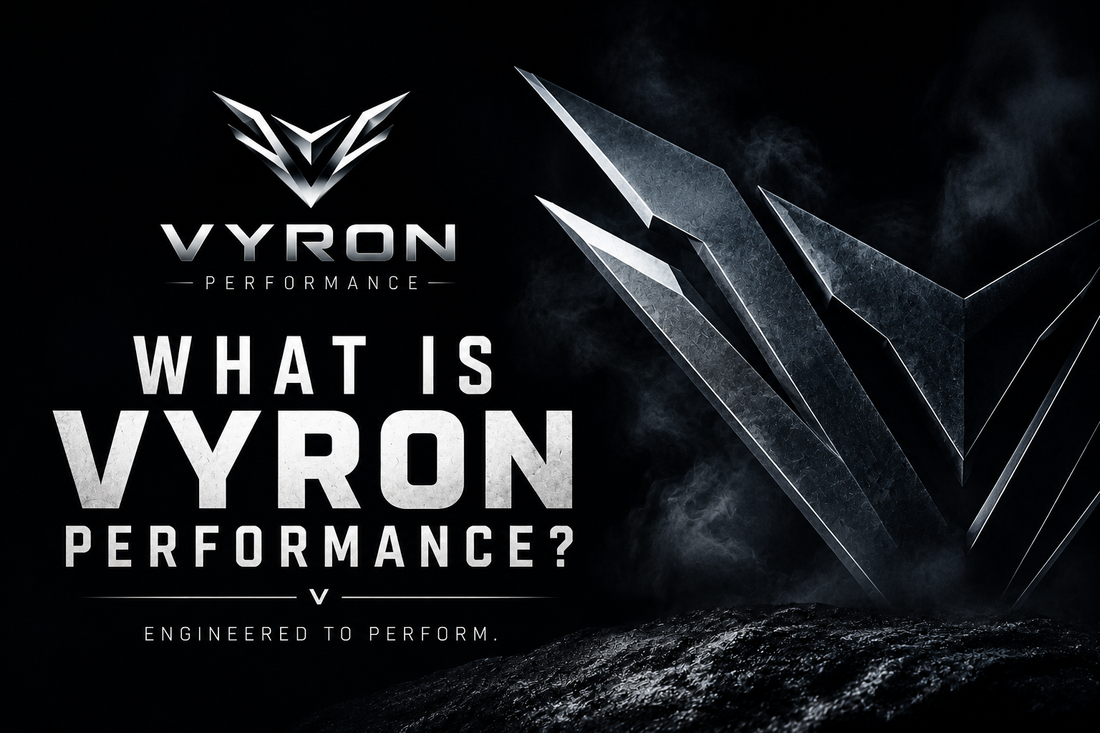 Vyron Performance brand banner featuring metallic logo and What Is Vyron Performance blog hero image for athletes and high performers